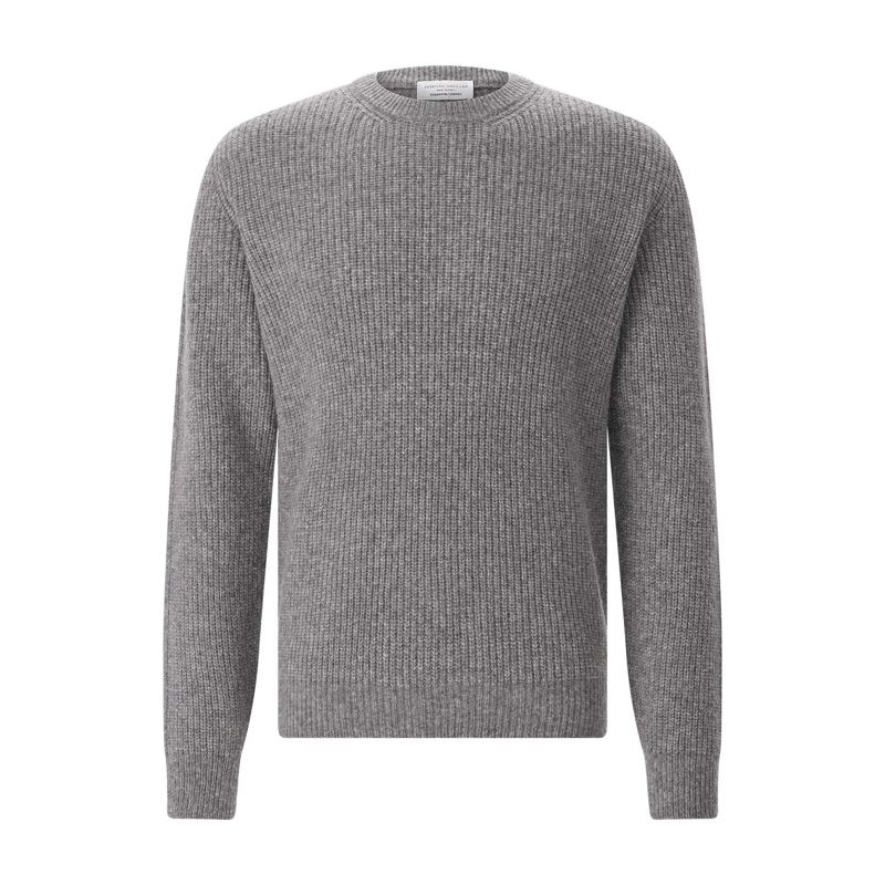 Roberto Collina Pullover Rundhalspullover aus Woll-Mix grau