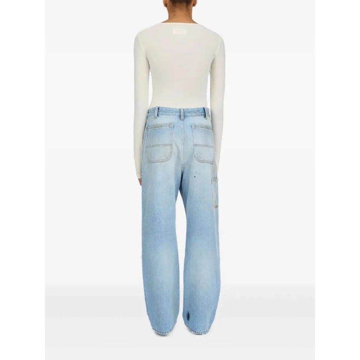 デニム・ジーパン Mm6 By Maison Margiela Light Blue Distressed Relaxed-Fit MM6 Maison Margiela Light Blue Distressed Relaxed-Fit Jeans