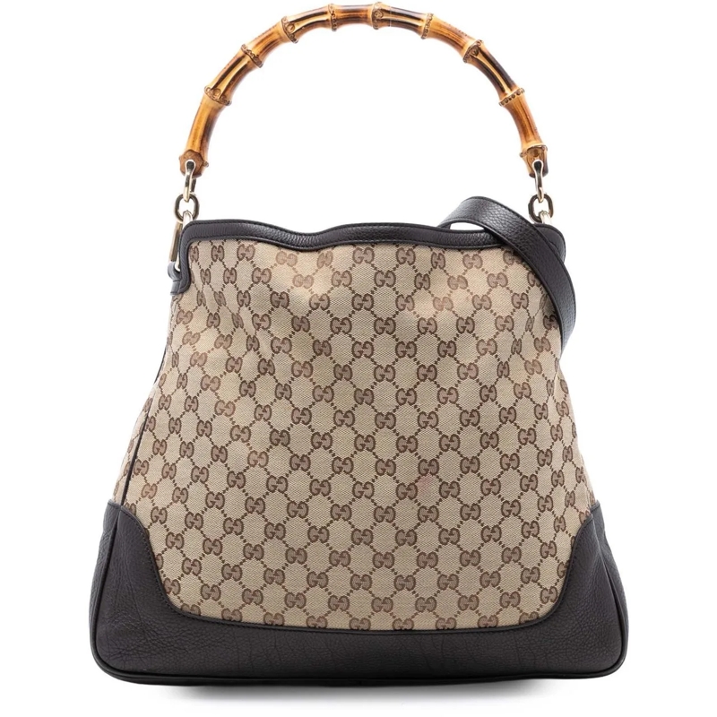 Gucci Schultertasche GG Canvas Bamboo Diana Satchel braun