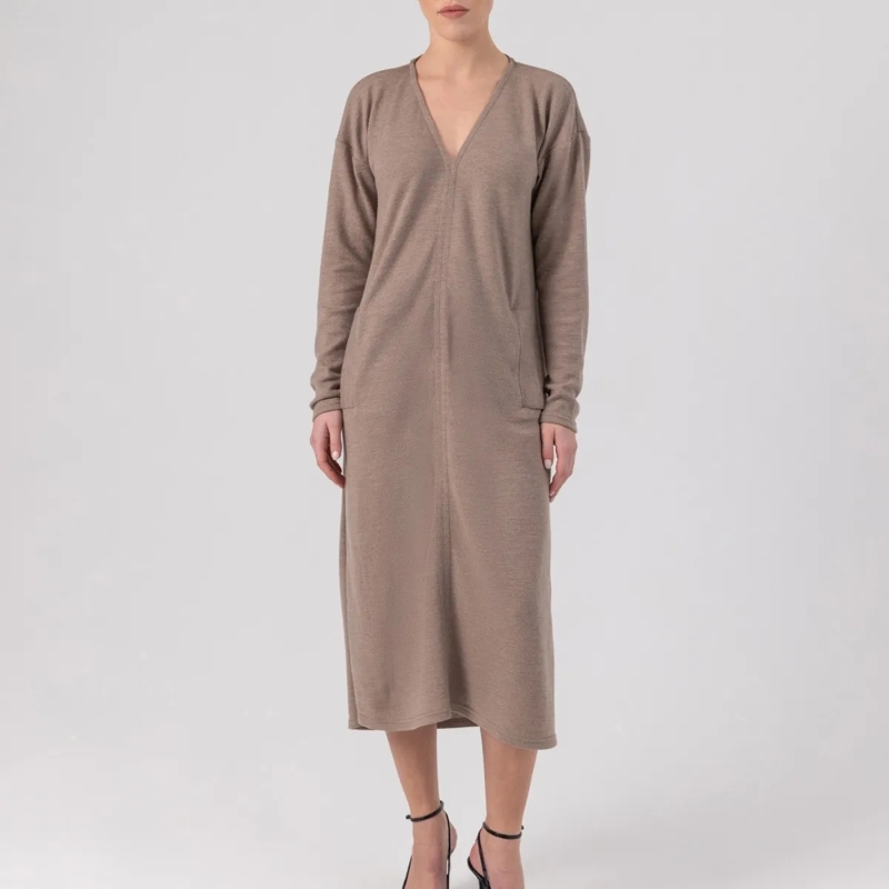 Helene Galwas Maxikleid Wollkleid CHLOÉRE mittel-braun(Image 2)