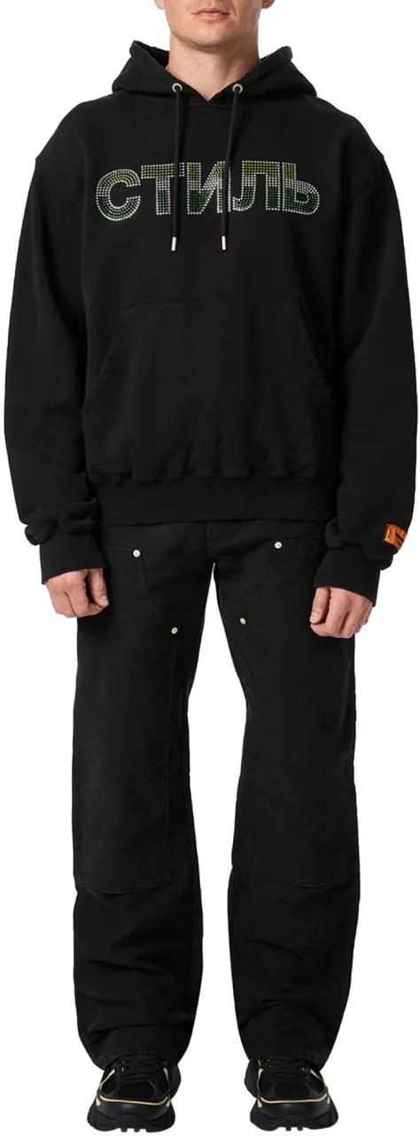 Heron Preston Ctnmb Strass Logo Hoodie schwarz | Sweatshirt