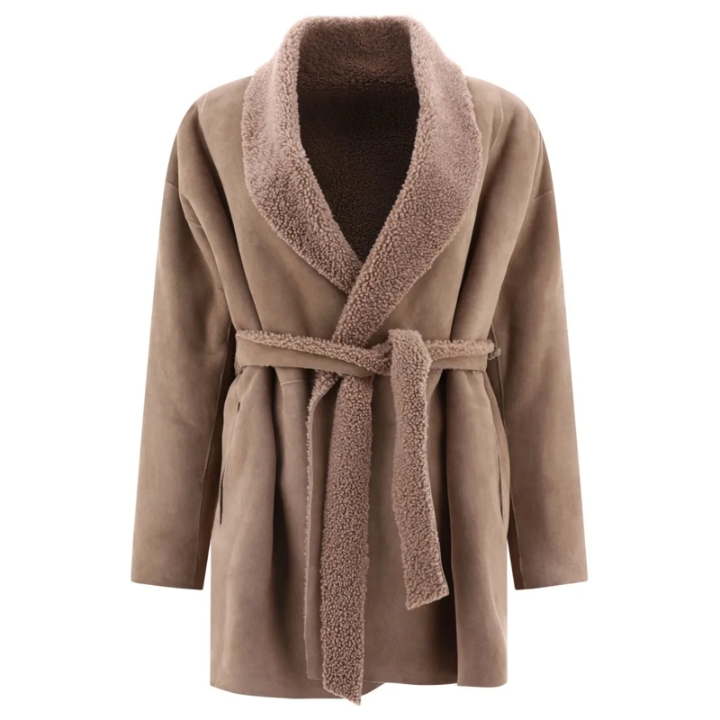 Salvatore Santoro Leren jas Leather And Shearling Jacket Brown