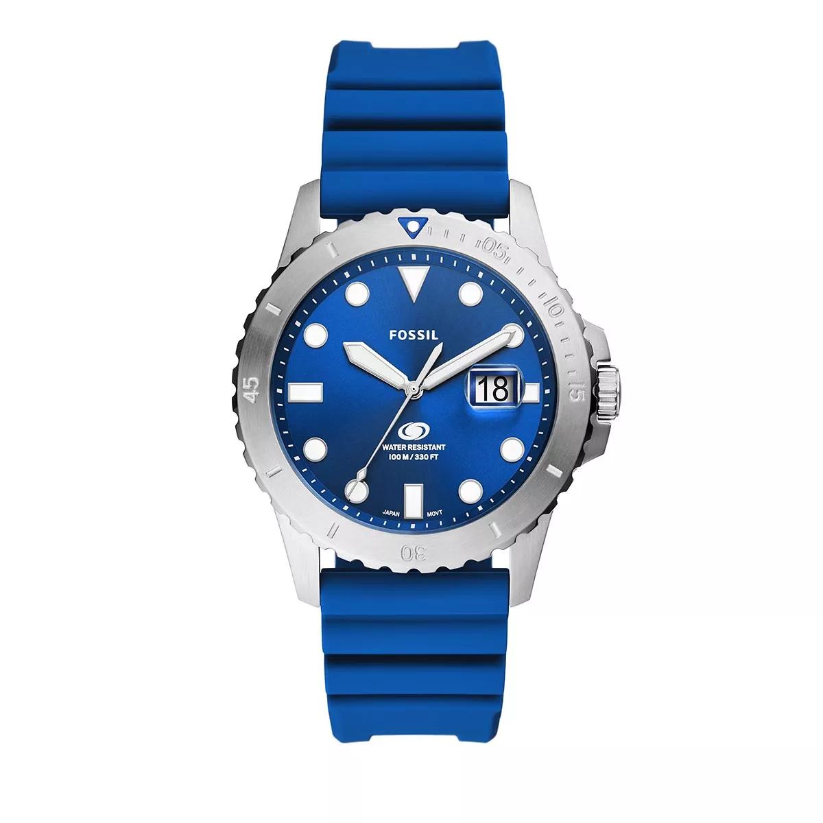 Fossil Fossil Blue Three Hand Date Silicone Watch Blue Quartz