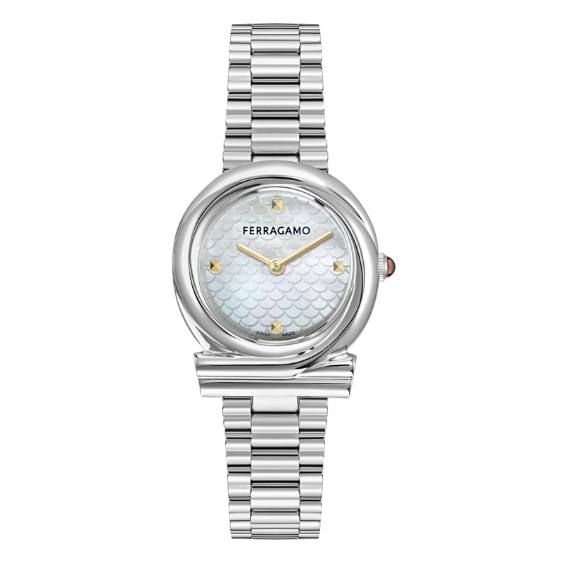 Salvatore Ferragamo Quarzuhr Quarz-Analoguhr Gancini Twisted silber