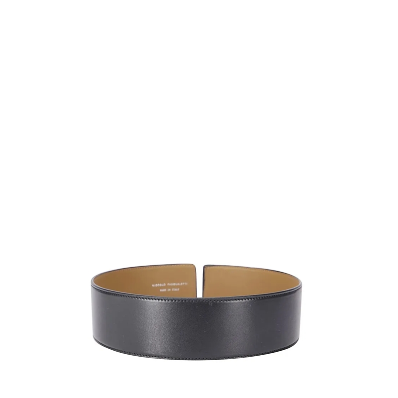 Niccolò Pasqualetti Riem Wide Leather Belt Grey