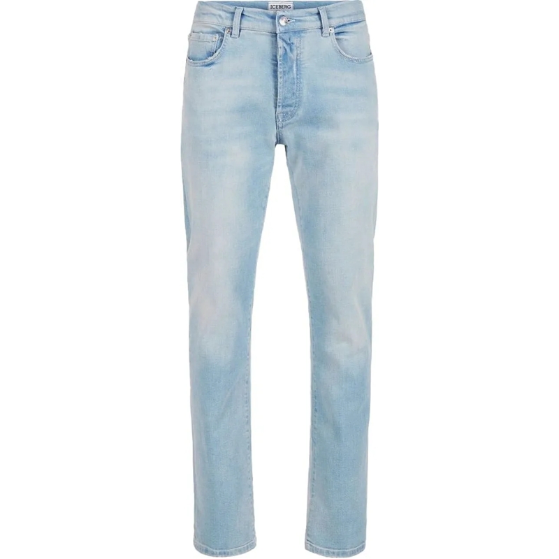 Iceberg Slim-Fit-Jeans 5 pocket jeans with logo blau