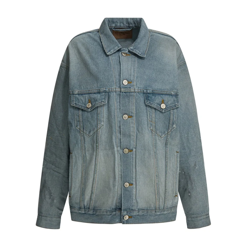 Balenciaga Spijkerjasje Faded Vintage Wash Denim Jacket Blue