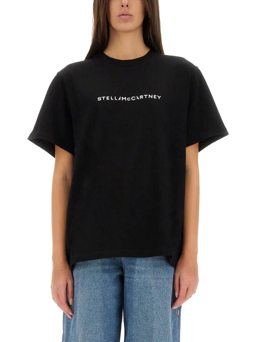 Thumbnail - Stella McCartney - Black T-Shirt With Logo - Größe L - schwarz