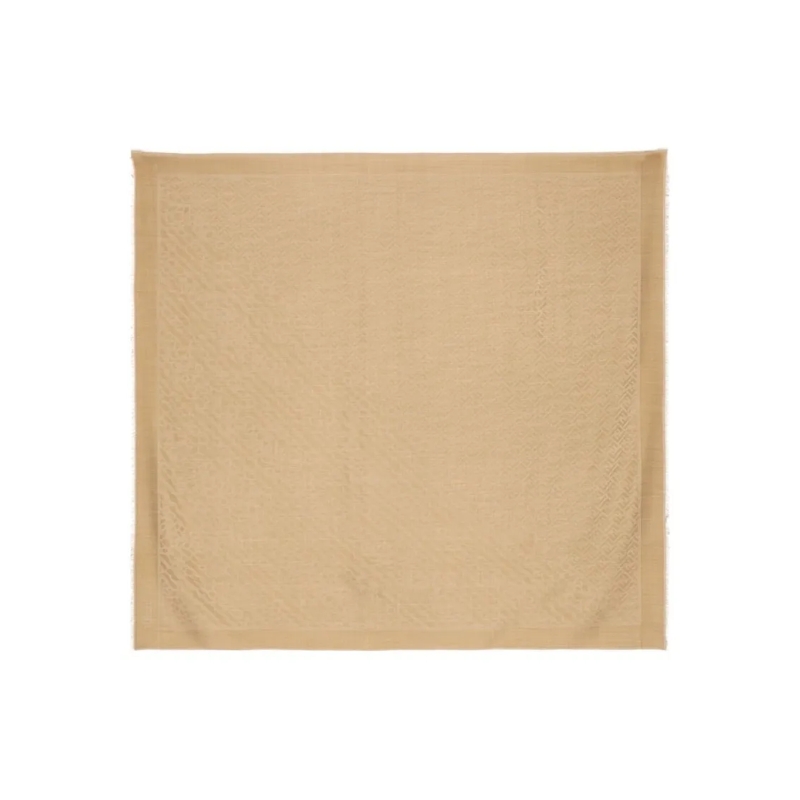 Fendi Lichtgewicht Sjaal Large Rectangular Scarf With Subtle Animal Print Neutrals