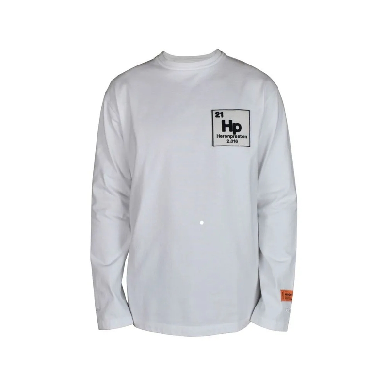 Heron Preston Top met lange mouwen White Cotton Long Sleeve T-Shirt White