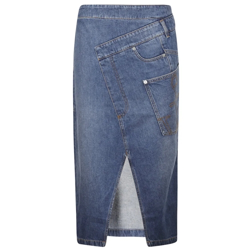 J.W.Anderson Jupes JeanS Denim Skirt With Slit Blue