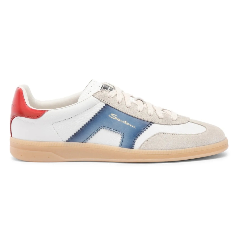 Santoni Sneaker basse Men's leather sneaker weiß