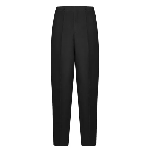 Valentino Wool And Silk Pants Black Pantalons