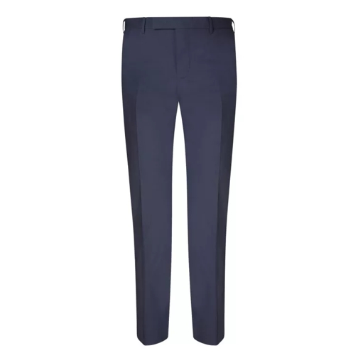 Pt Torino Blend Virgin Wool Trousers Blue 