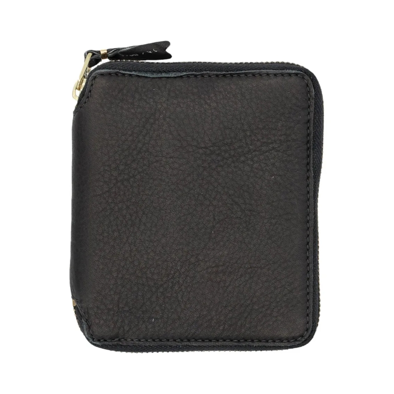 Comme des Garcons Geldbörse Textured Leather Zip Wallet Black