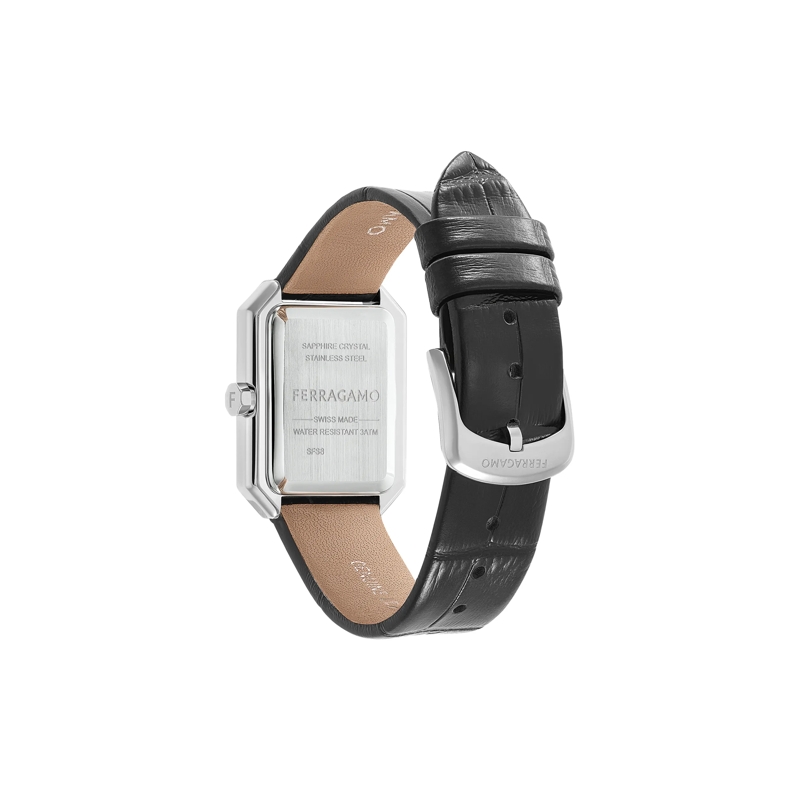 Salvatore Ferragamo Quarzuhr Quarzuhr Mit 2 Zeigern S8-Ferragamo Crystal Tank schwarz(Image 2)