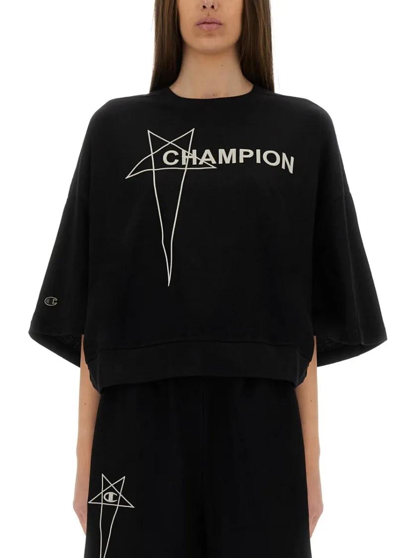 Thumbnail - Rick Owens - Cropped "Tommy T" T-Shirt - Größe S - schwarz