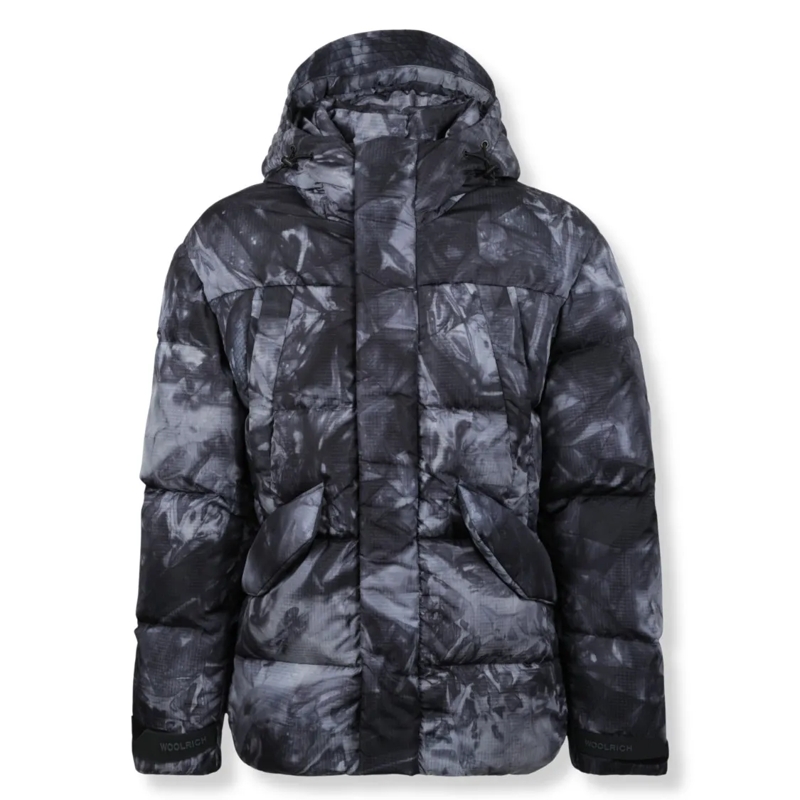 Woolrich Daunenjacke Tie-Dye Puffer Jacket With Duck Down Filling Black