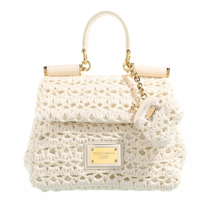 Dolce Gabbana Sicily Crochet Bag Bianco Satchel