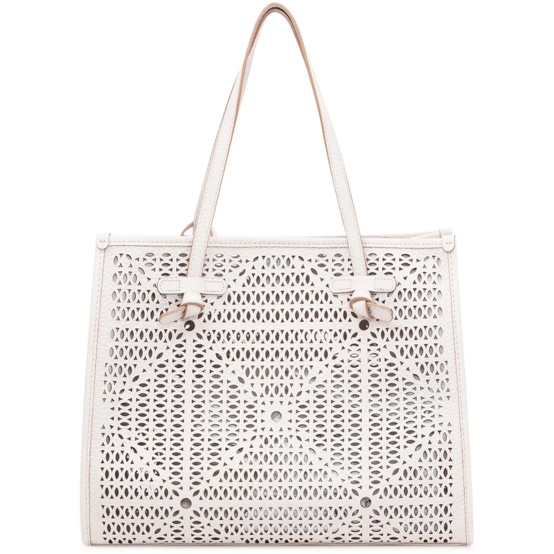 Gianni Chiarini Shopper Borsa Marcella Traforata con Doppi Manici weiß(Image 3)