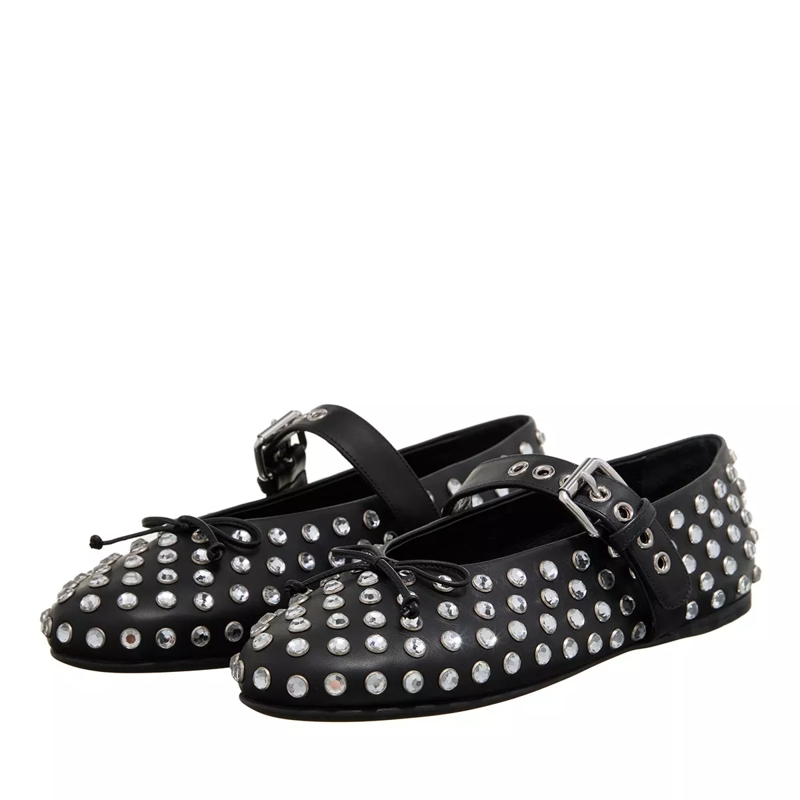 Miu Miu Ballerinas Woman Leather Ballerinas  Black