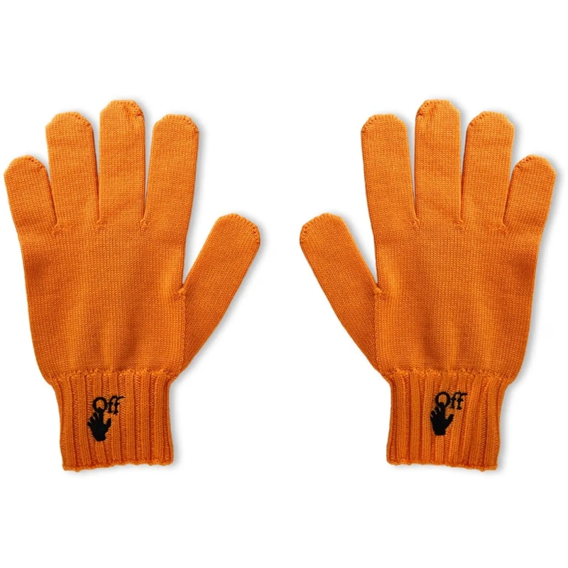 Off-White Handschuhe Hand Off Logo Wool Gloves orange