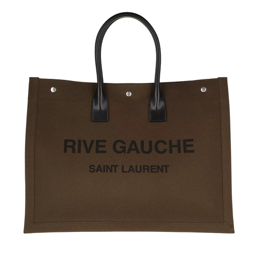 Saint Laurent Unisex Rive Gauche Tote Bag Dark Khaki Tote