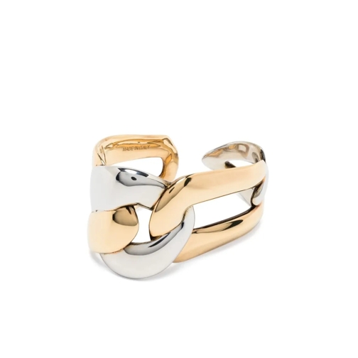 Alexander McQueen Multicolored Double Chain Ring Gold Bague