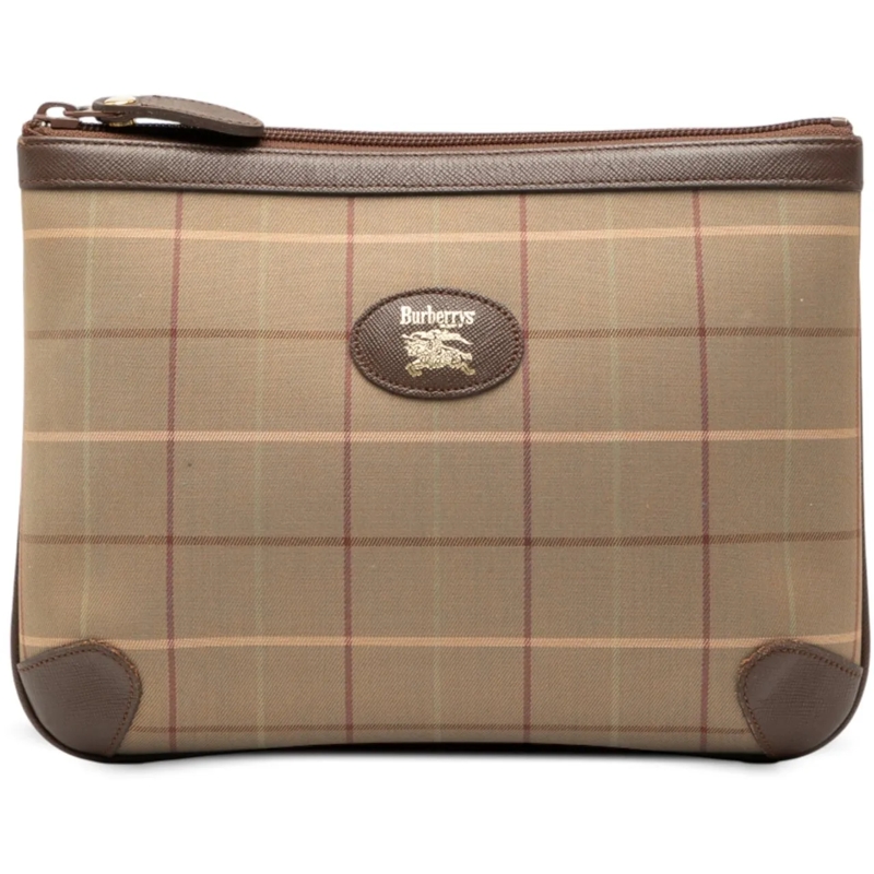 Burberry Clutch Vintage Check Canvas Clutch braun