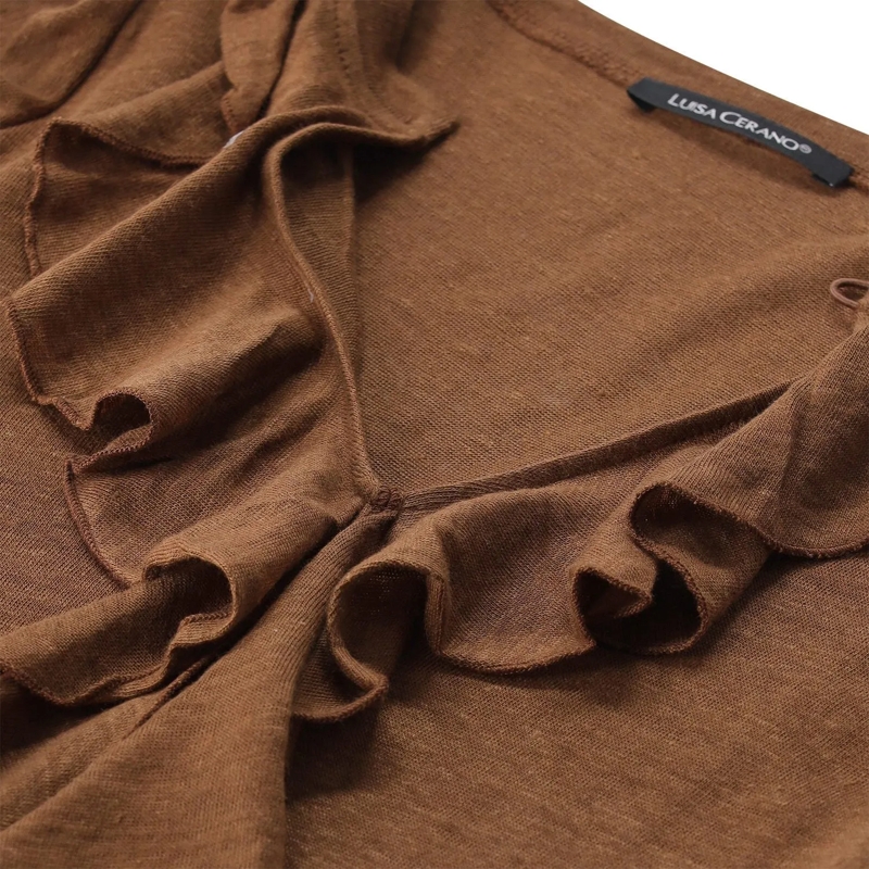 Luisa Cerano Top Neckholder Top aus Leinen braun(Image 4)