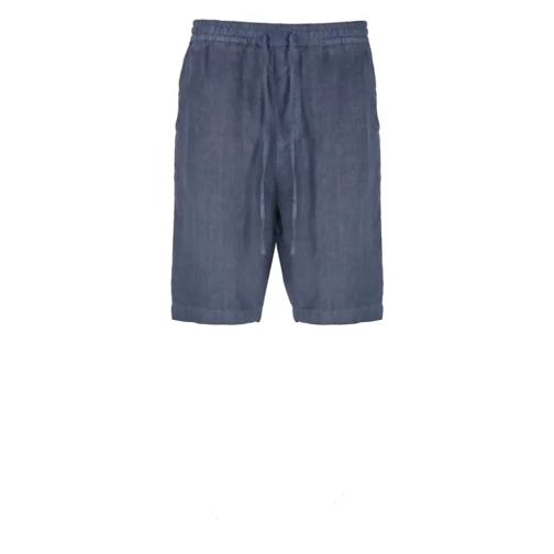 120% Lino Linen Bermuda Shorts Blue 