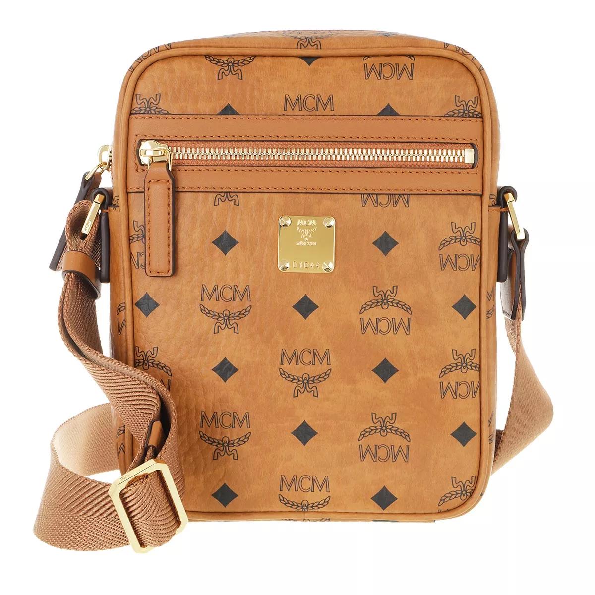 MCM Small Heritage Line Camera Crossbody Bag Cognac