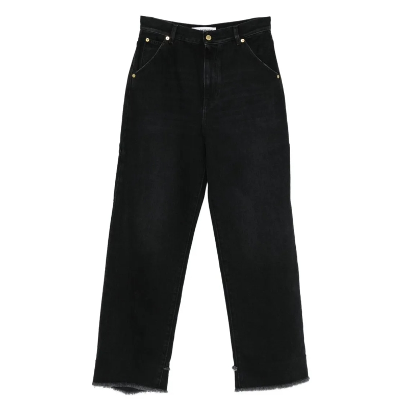 Darkpark Jeans Wide-Leg Denim Jeans With High Waist Black