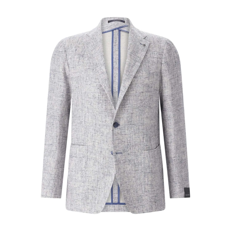 Tagliatore Anzugjacke Sakko aus hochwertigem Strick blau