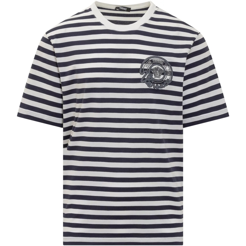 Versace T-shirt T-Shirt Nautical Stripe dunkelblau