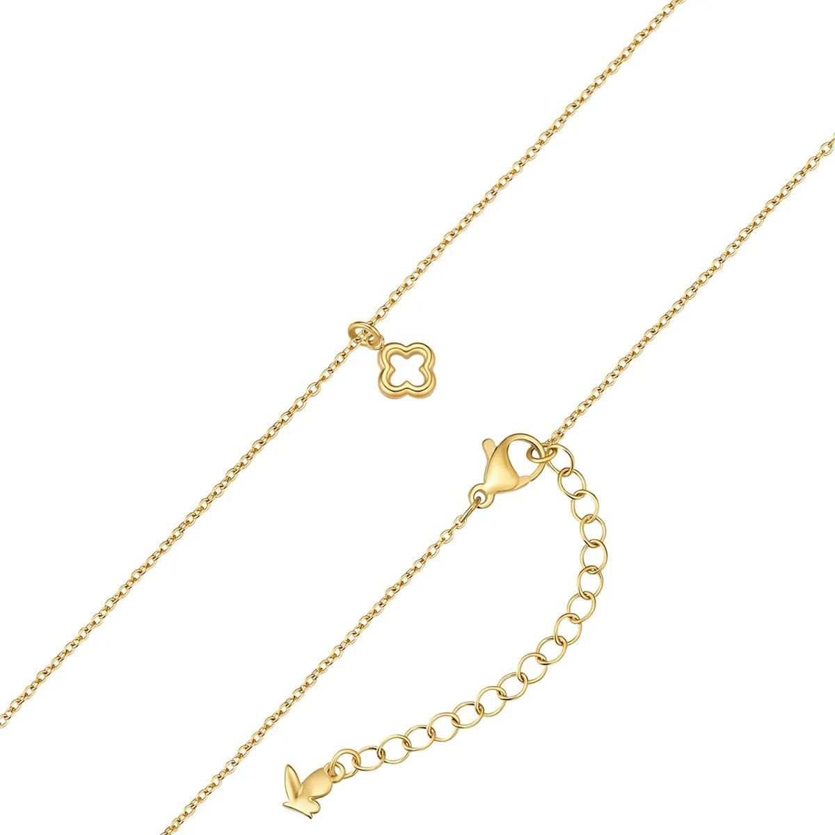 Thumbnail - Glanzstücke München Halskette - Edelstahl Halskette Kleeblatt - Gr. unisize - in Gold - für Damen