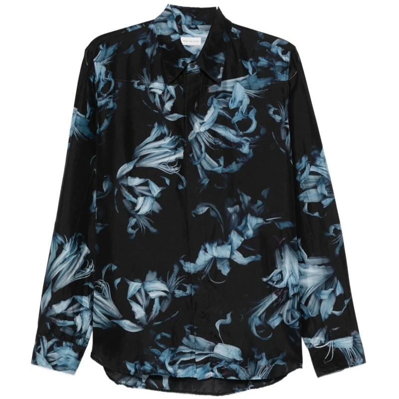 Dries Van Noten Legeres Oberteil Shirts Blue blau