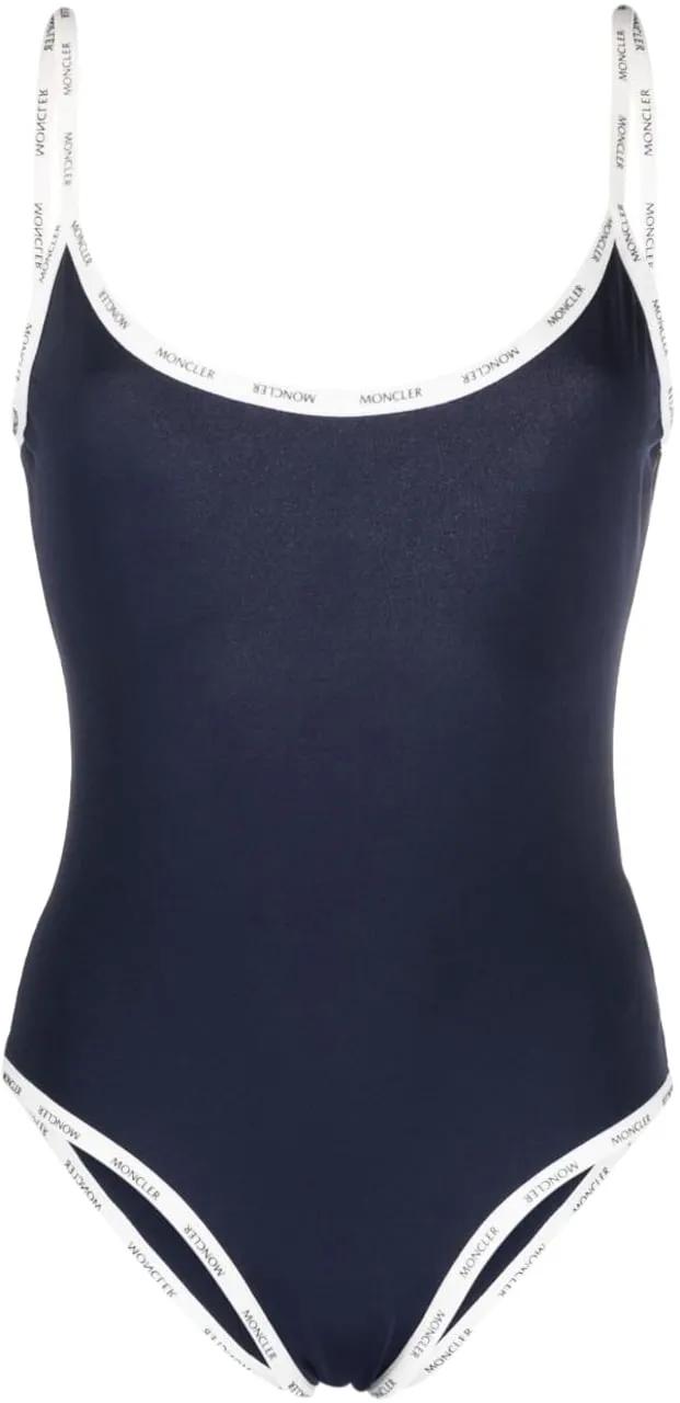 Thumbnail - Moncler - Logo Tape One Piece Swimsuit - Größe S - blue