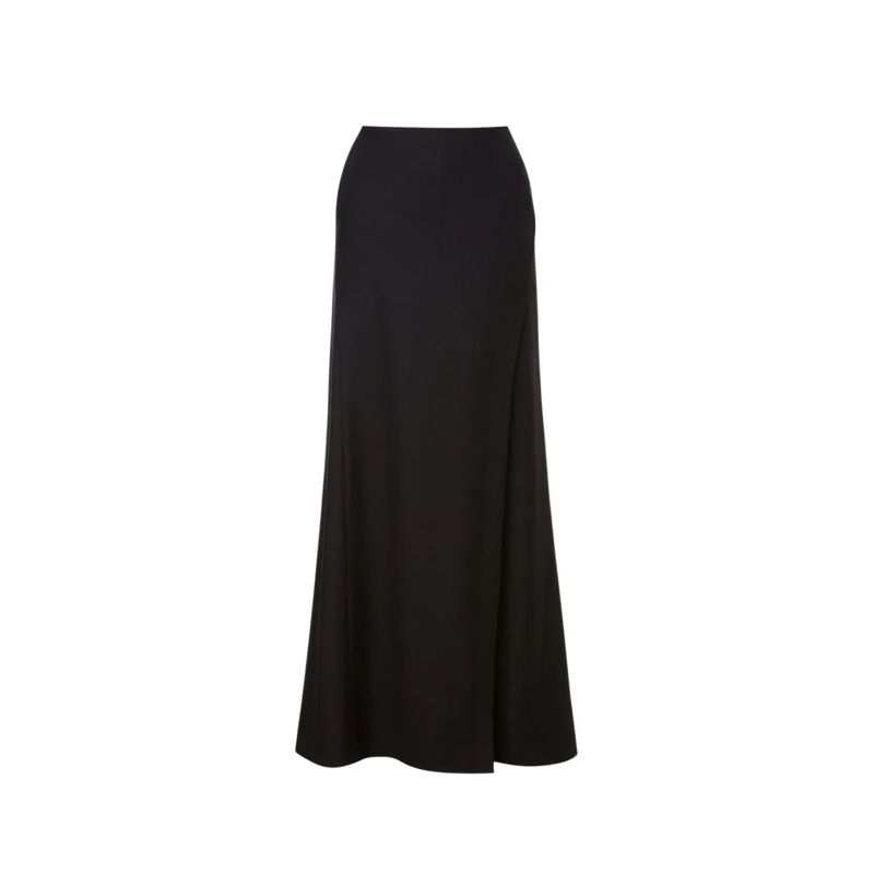 Alberta Ferretti Minirock Long Stretch Flannel Skirt With Flared Silhouette Black
