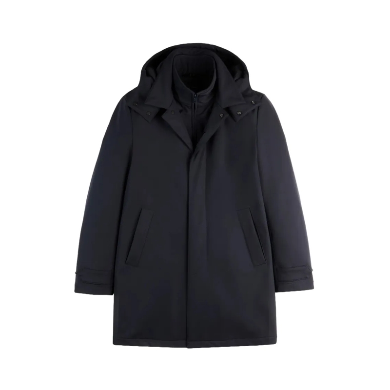 Fay Parka Weather-Resistant Navy Parka With Breathable Fabri Black