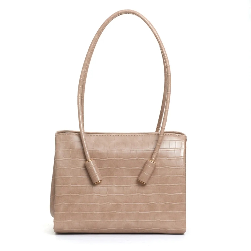 Themoirè Schultertasche Beige Crocodile Bag Neutrals