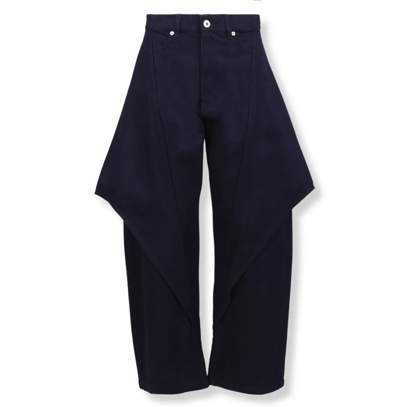 J.W.Anderson Jeans Cropped Sculptural Jeans With Silhouette Black