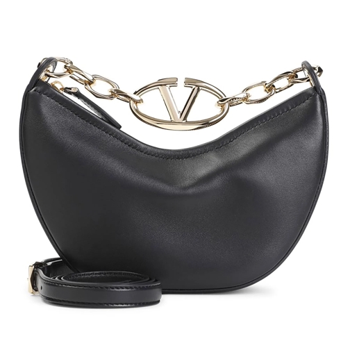 Valentino Schultertasche Vlogo Moon Black Lamb Leather Shoulder Bag Black