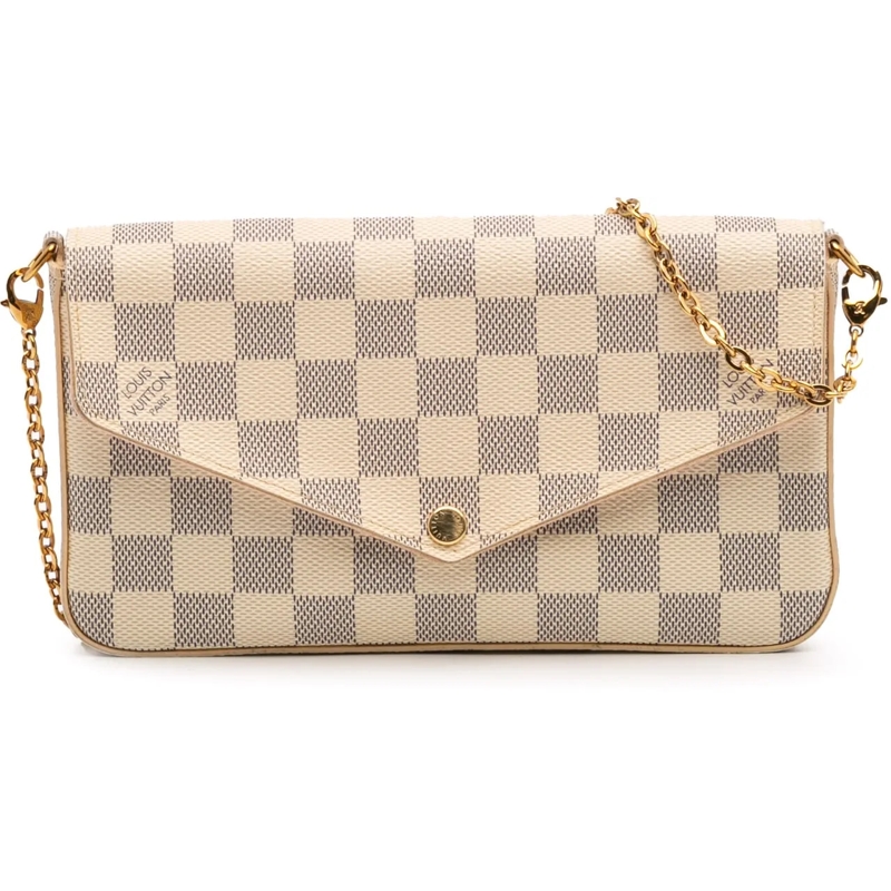 Louis Vuitton Schultertasche Damier Azur Pochette Felicie weiß