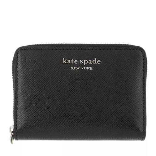 Kate Spade New York Spencer Leather Saffiano Leather Zip Cardholder Black Portemonnaie mit Zip-Around-Reißverschluss