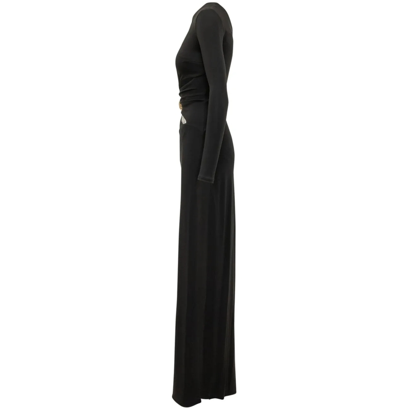 Elisabetta Franchi Maxikleid Abito Monospalla Cut Out schwarz(Image 3)