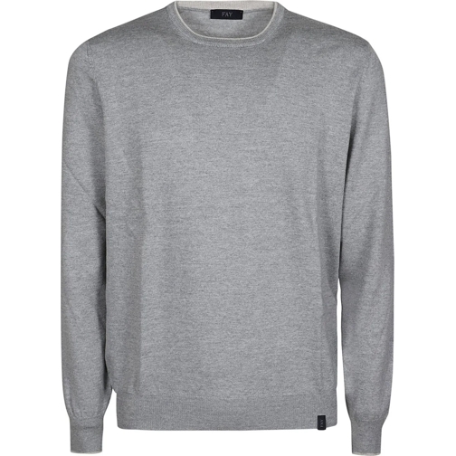 Fay  Round Neck Sweater Grey grau