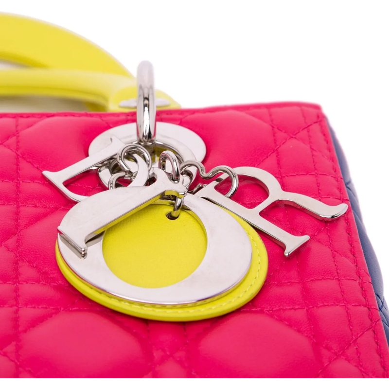 Christian Dior Schultertasche Medium Tricolor Lambskin Cannage Lady Dior rose (Image 2)