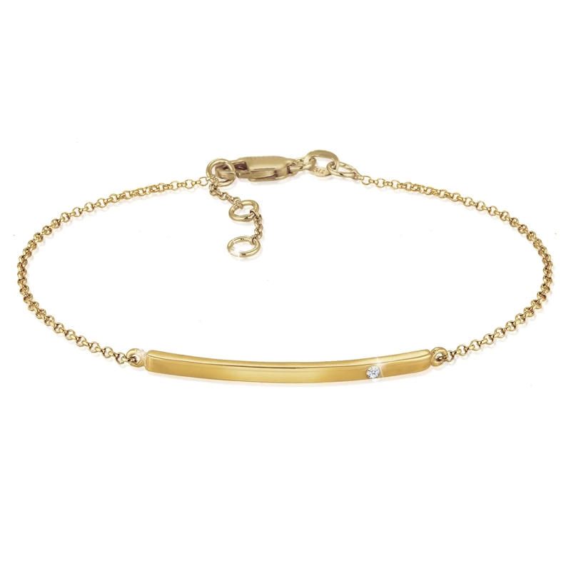 Elli Armband Armband Erbskette Geo Stab Diamant (0.015 ct.)375  gold