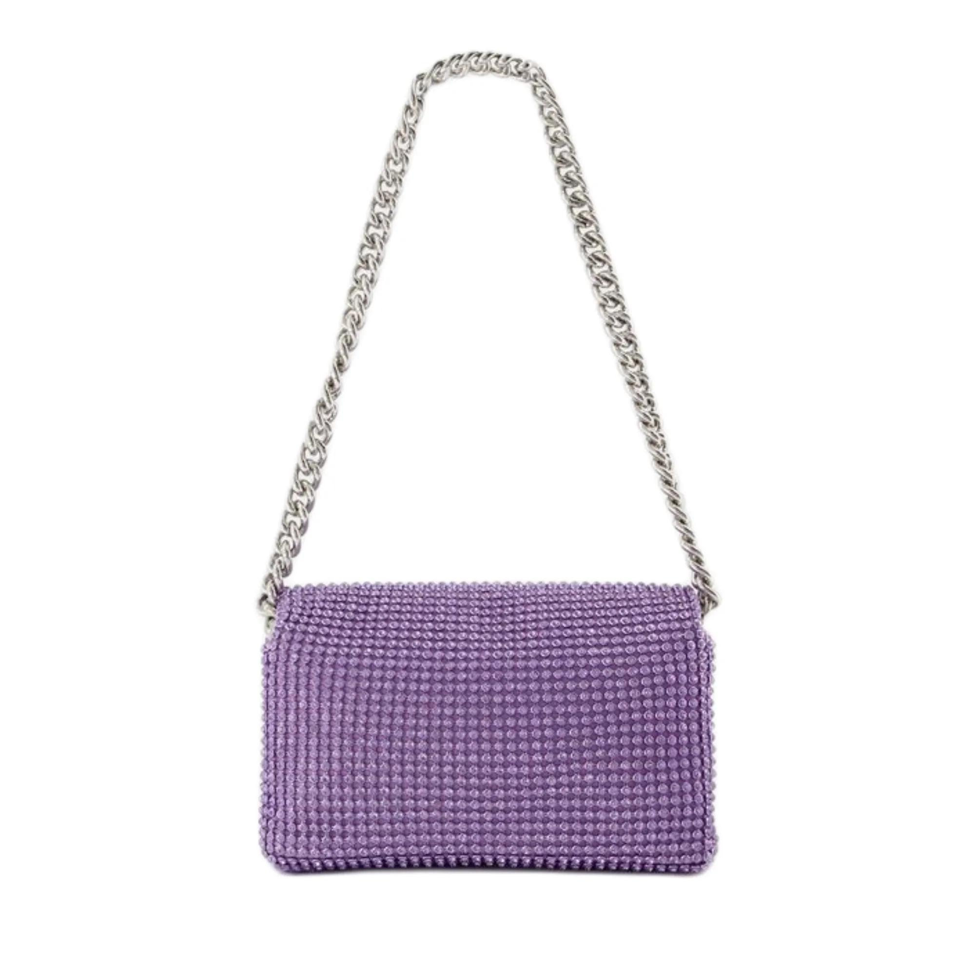 Marc Jacobs Crossbody bags The Rhinestone J Marc Logo Mini Shoulder Bag in paars